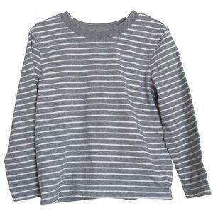 Circo T Shirt Boys 5T Gray White Striped Long Sleeve Pullover Tee Crew Neck Top